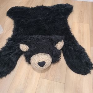 Cozy Black Bear Kids' Play Mat